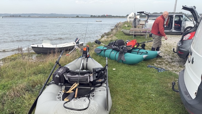 Klargøring af grej og både ved Udbyhøj Syd 250920 randers fjord havnen