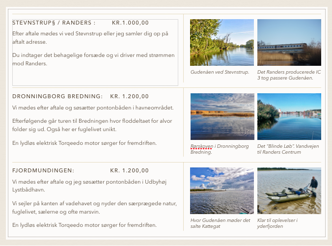 Guide vandvej tur pris